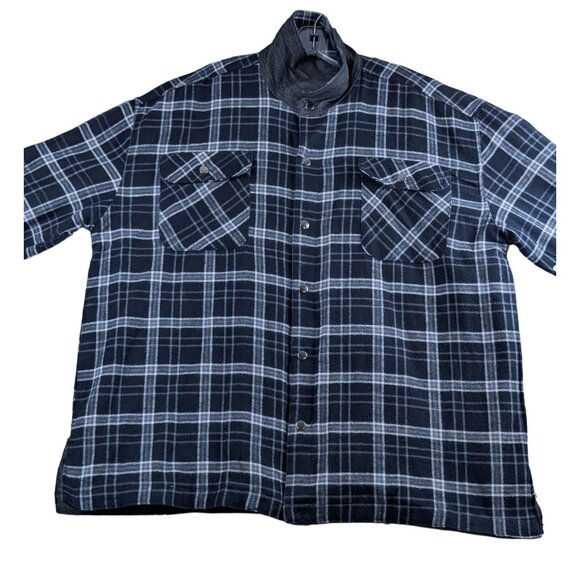 Vintage Marlboro 2003 Reversible White Black Plaid Flannel Denim Shacket NWT - Picture 3 of 15